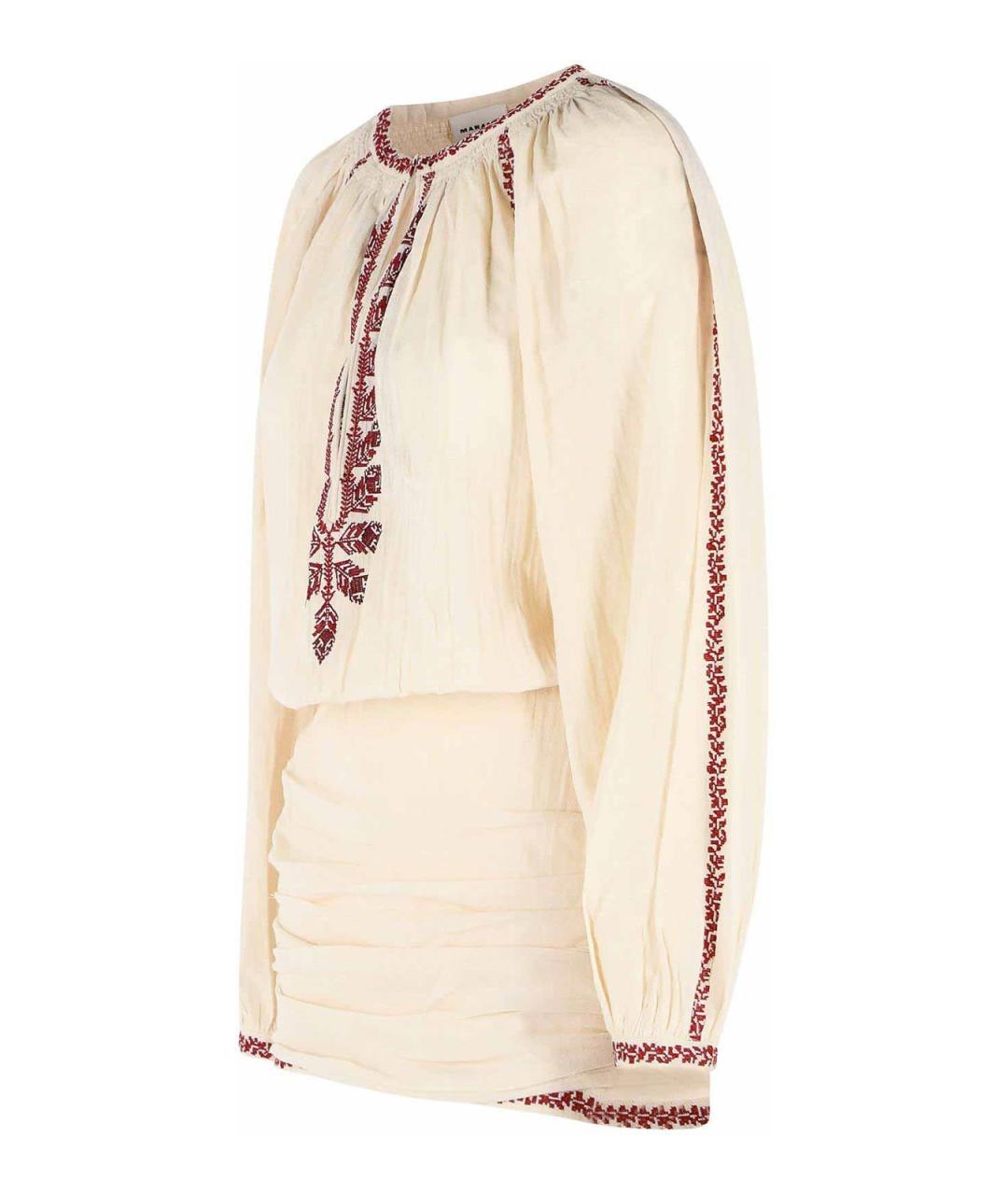 ISABEL MARANT Бежевое хлопковое повседневное платье, фото 3