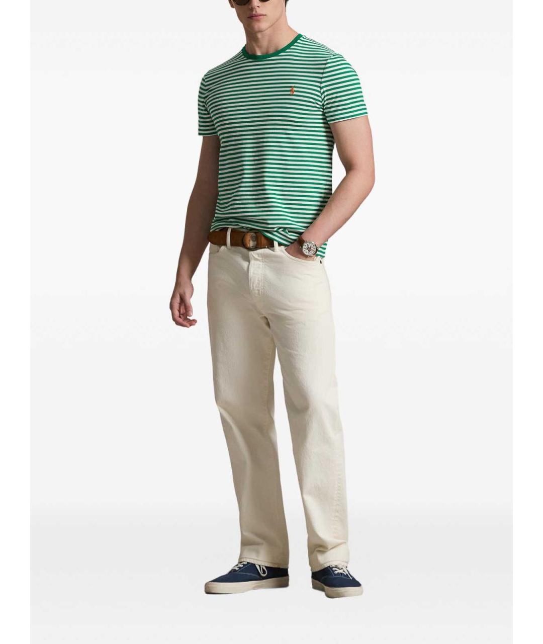 POLO RALPH LAUREN Зеленая хлопковая футболка, фото 2