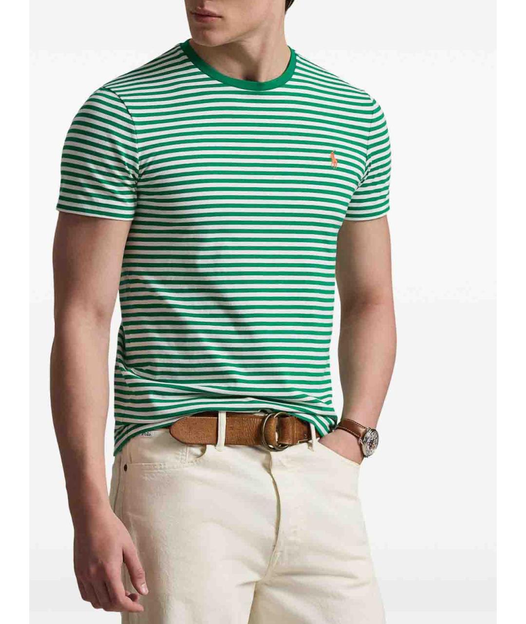 POLO RALPH LAUREN Зеленая хлопковая футболка, фото 3