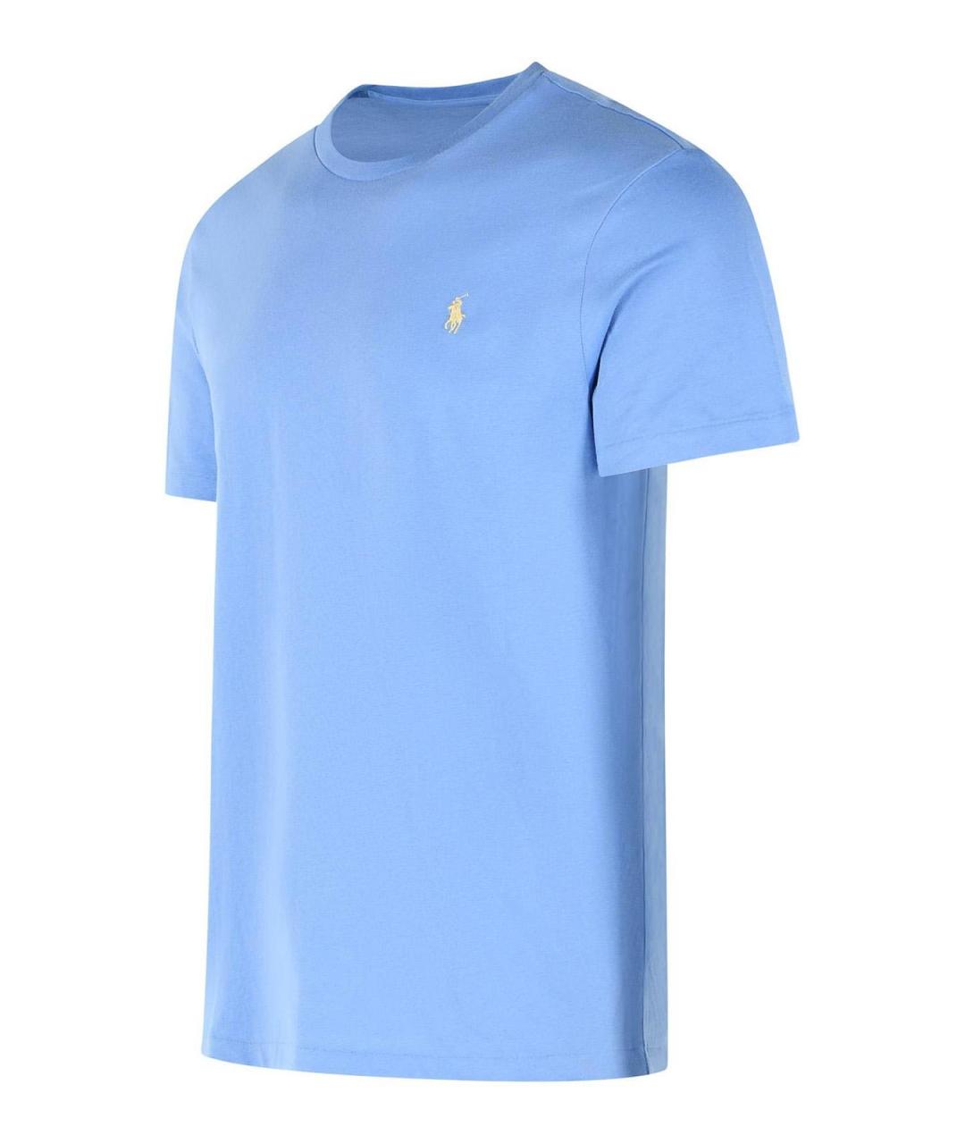 POLO RALPH LAUREN Голубая хлопковая футболка, фото 3