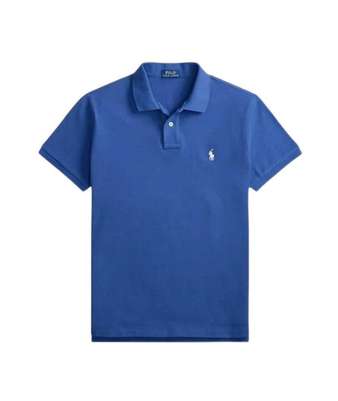 POLO RALPH LAUREN Синее хлопковое поло с коротким рукавом, фото 1