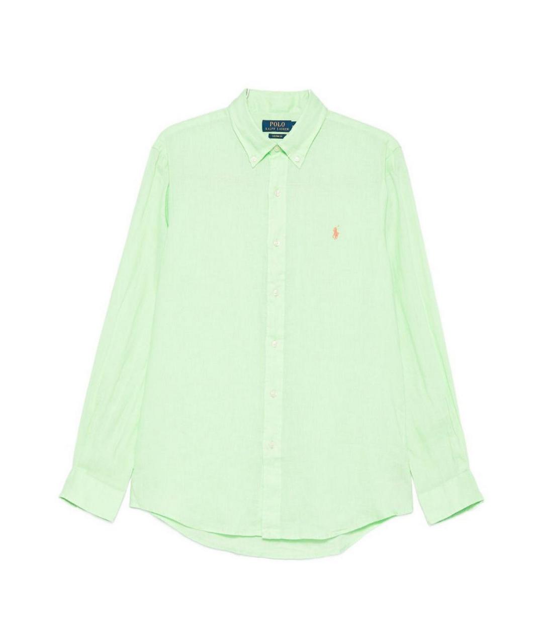 POLO RALPH LAUREN Зеленая льняная кэжуал рубашка, фото 1