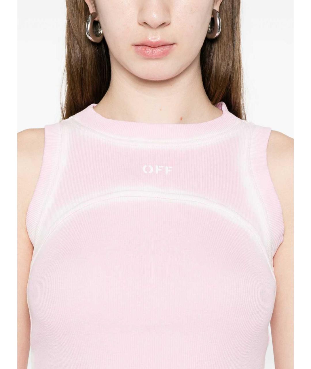 OFF-WHITE Розовая хлопковая майка, фото 3