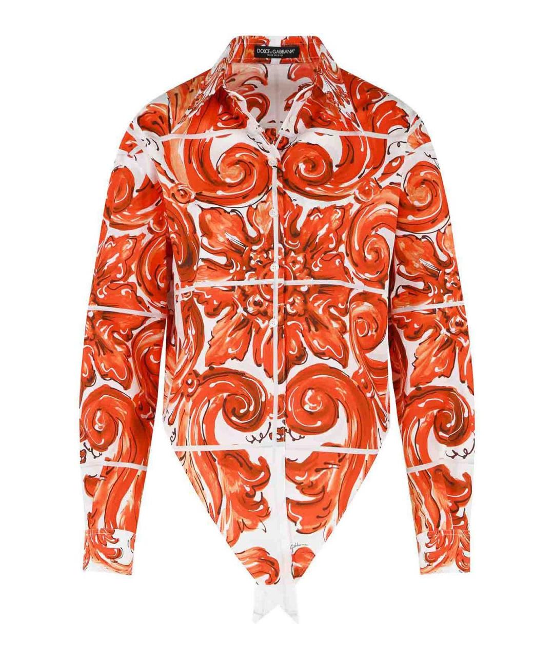 DOLCE&GABBANA Оранжевая хлопковая рубашка, фото 1