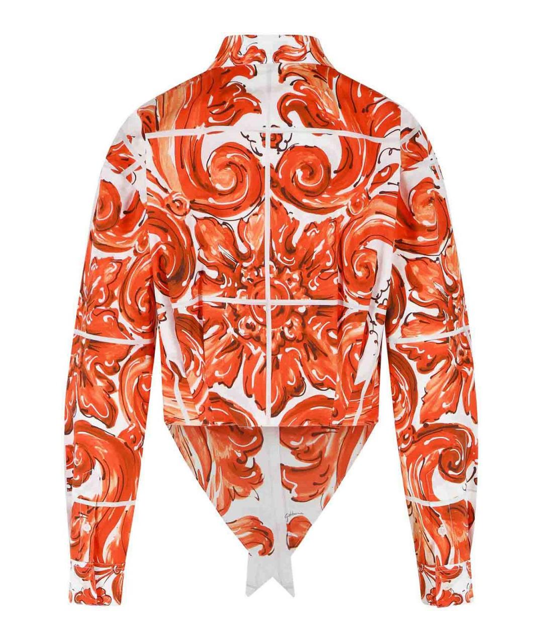 DOLCE&GABBANA Оранжевая хлопковая рубашка, фото 2