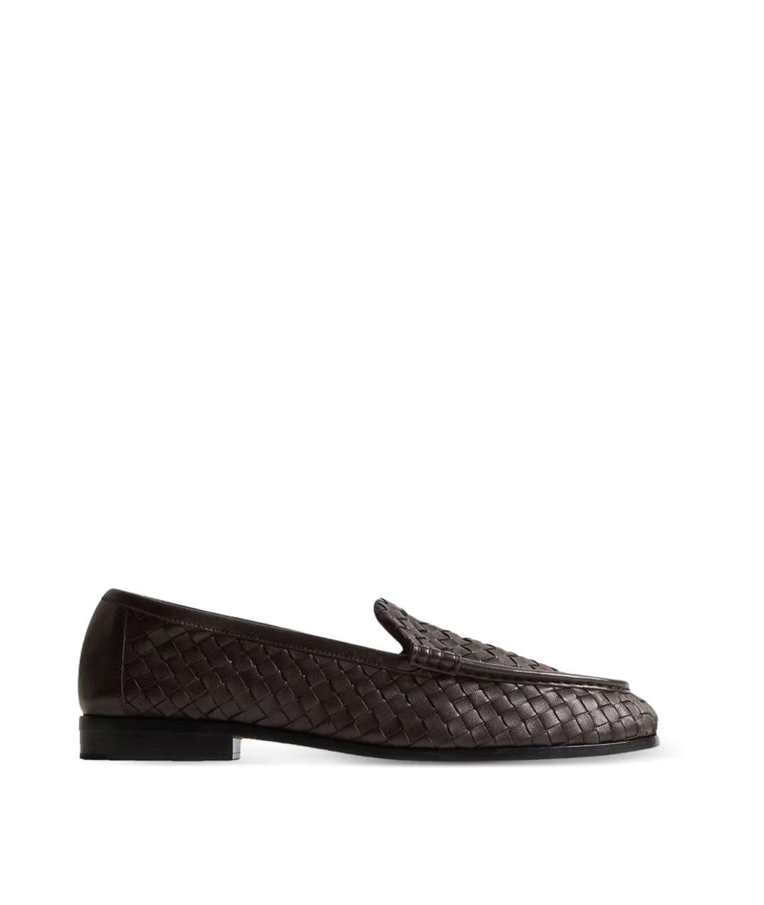 BOTTEGA VENETA Коричневые кожаные лоферы, фото 1