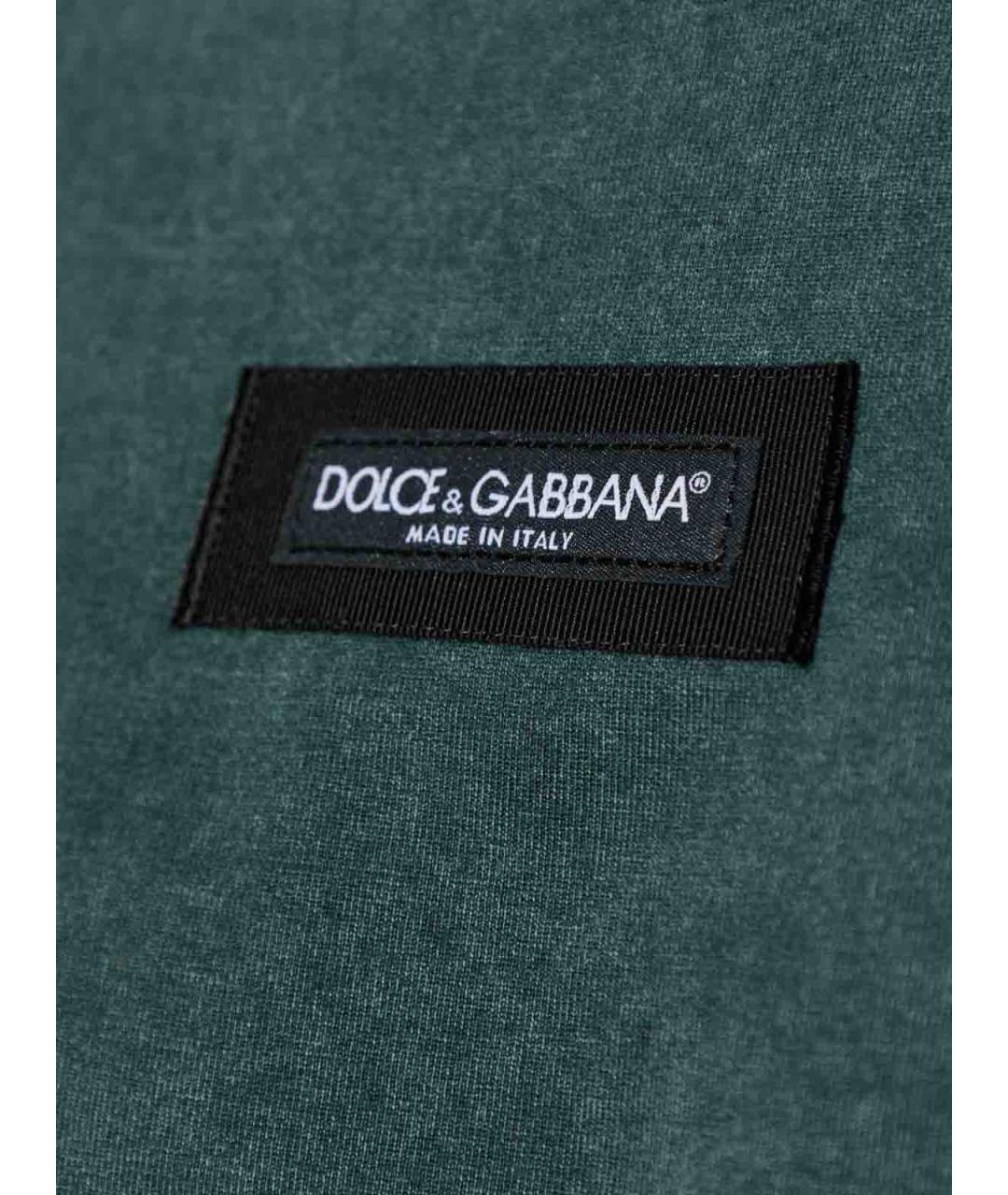 DOLCE&GABBANA Зеленая хлопковая футболка, фото 3