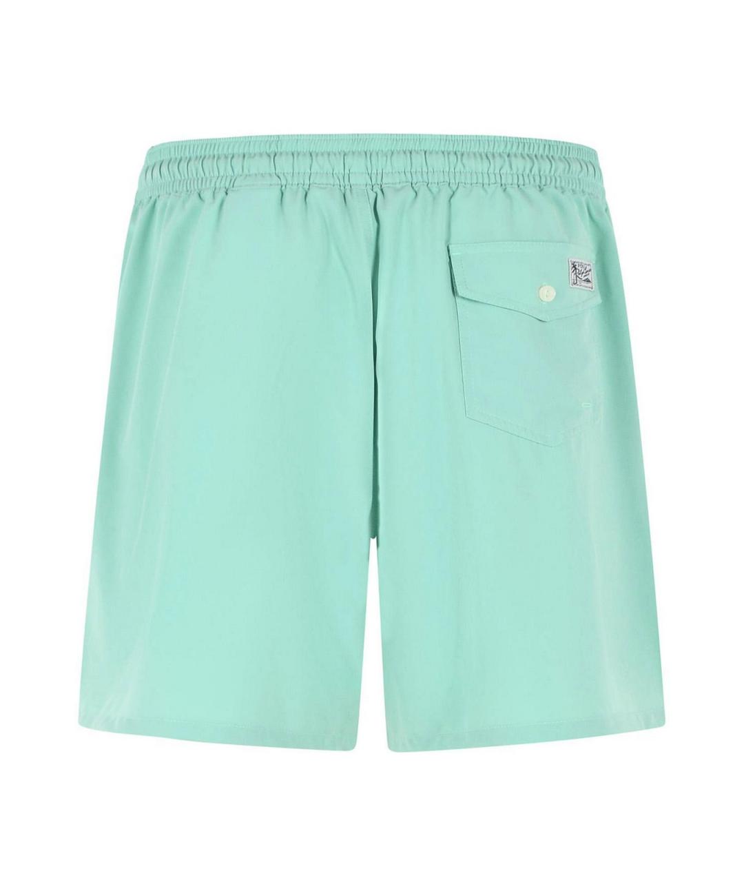 POLO RALPH LAUREN Зеленые полиэстеровые шорты, фото 2