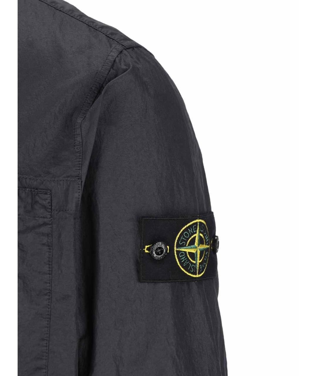 STONE ISLAND Темно-синяя синтетическая куртка, фото 3