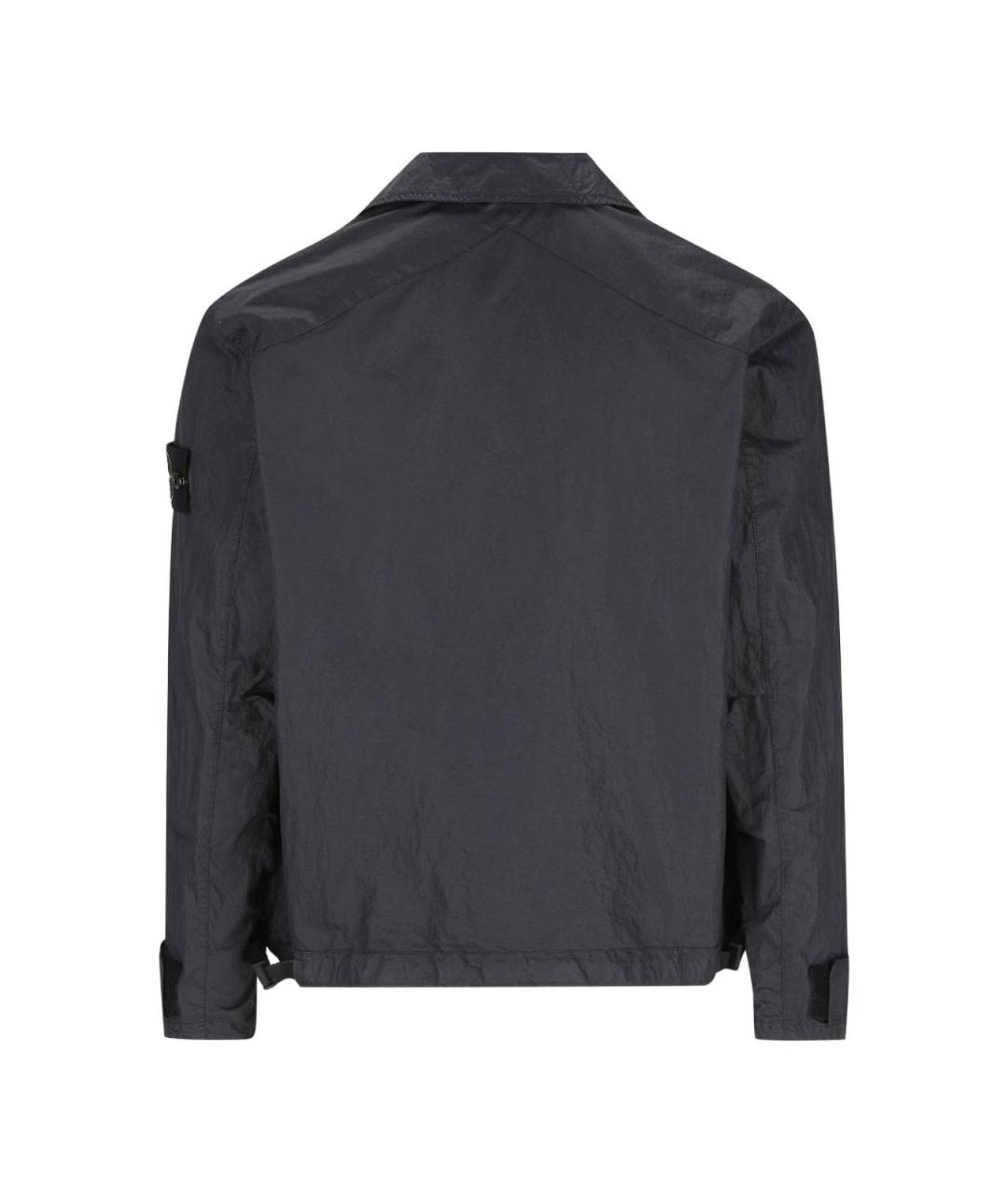 STONE ISLAND Темно-синяя синтетическая куртка, фото 2