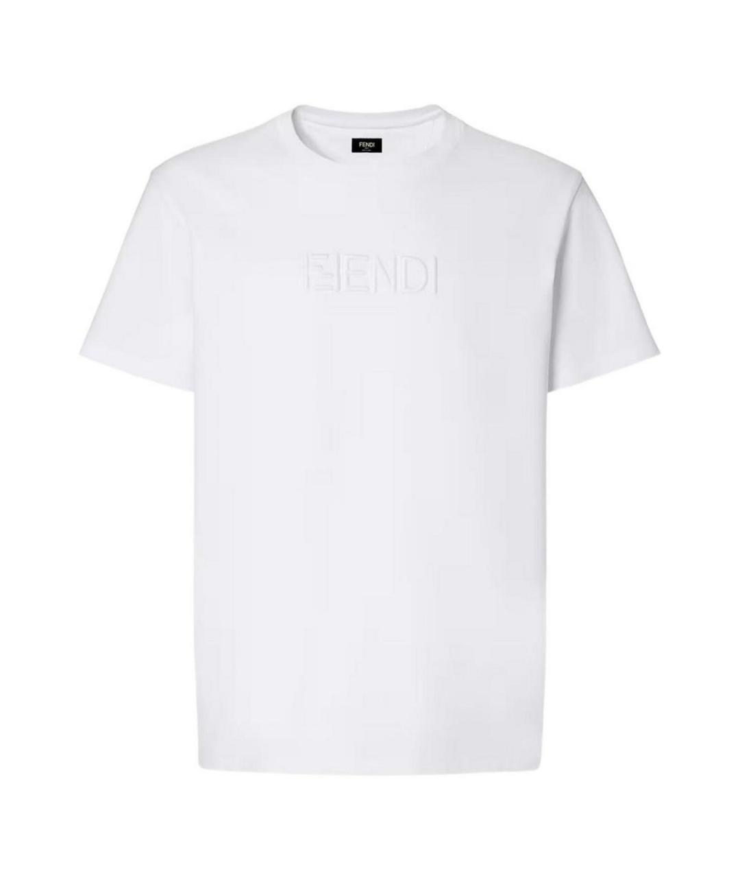 FENDI Белая хлопковая футболка, фото 1