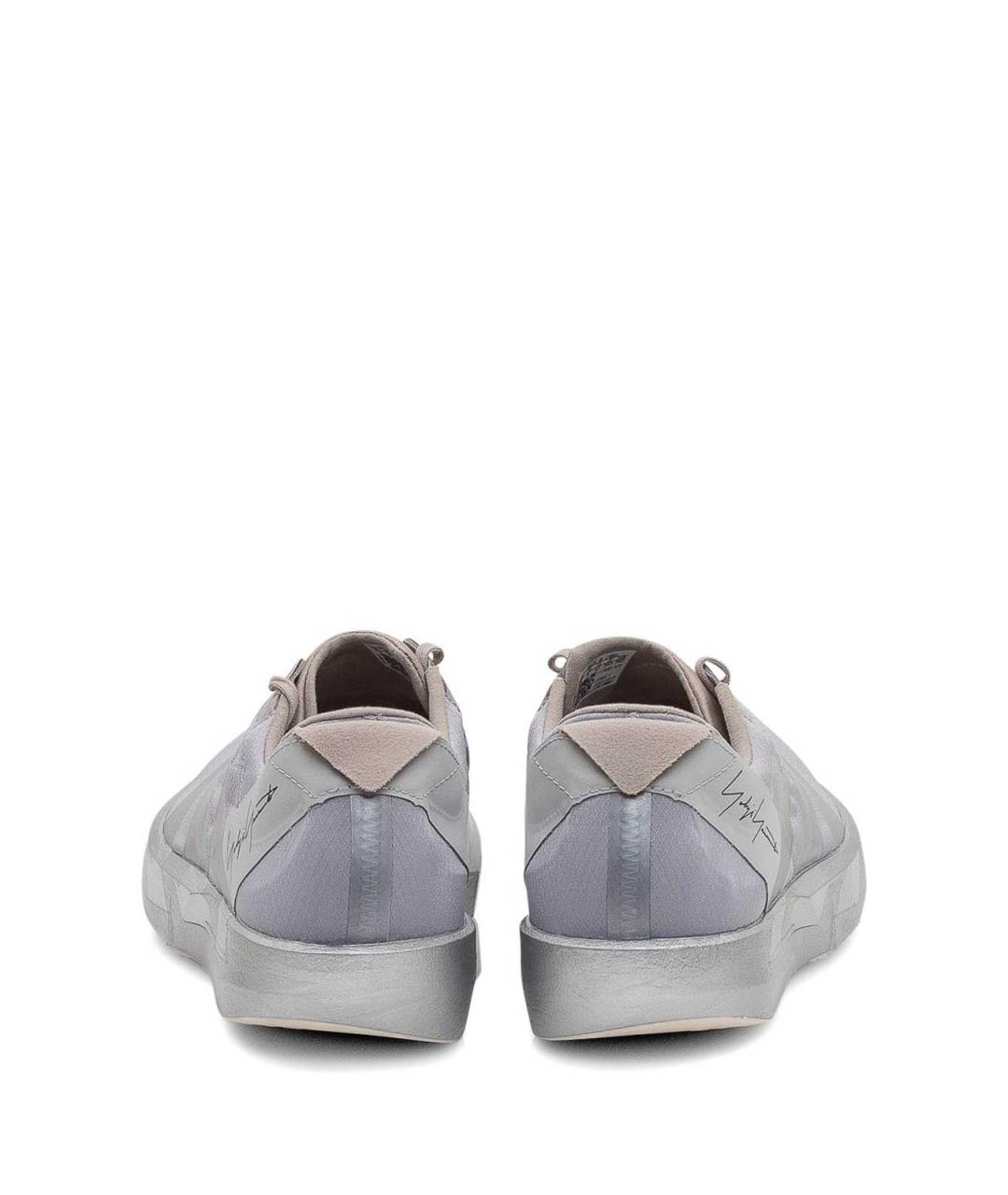 Y-3 Серые текстильные низкие кроссовки / кеды, фото 4