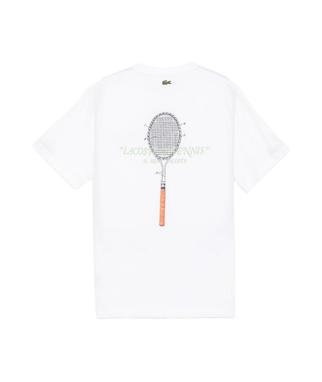 LACOSTE Белая хлопковая футболка, фото 2