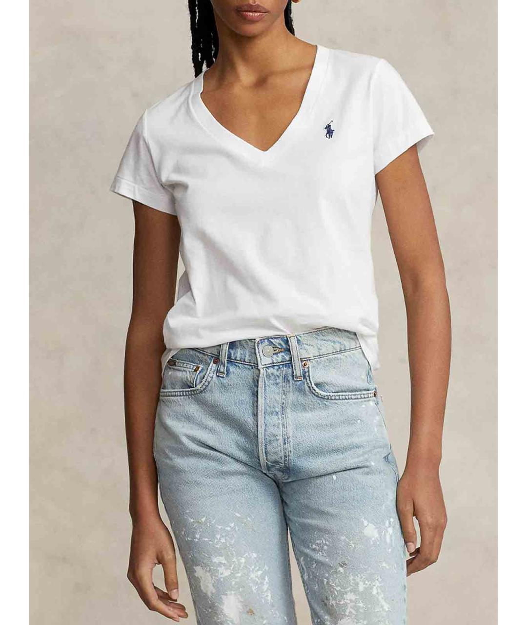 POLO RALPH LAUREN Белая хлопковая футболка, фото 3