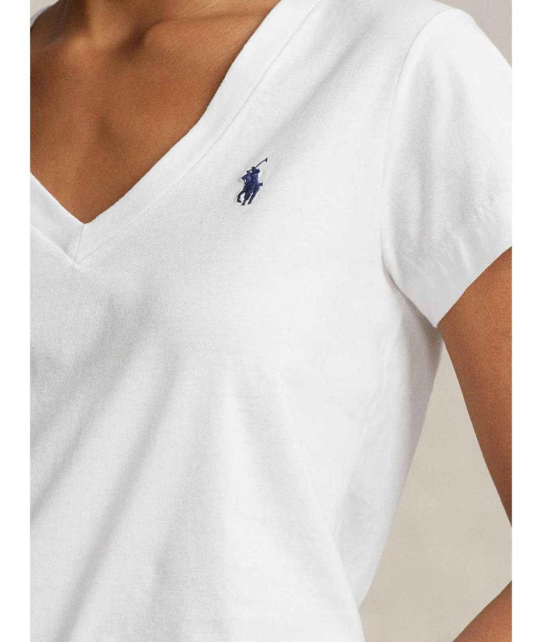 POLO RALPH LAUREN Белая хлопковая футболка, фото 5
