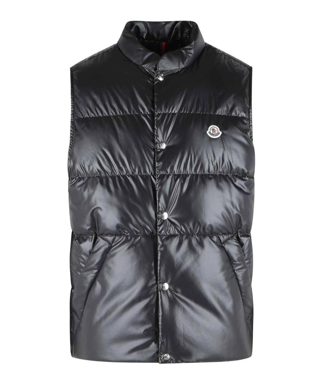 MONCLER Черная полиэстеровая жилетка, фото 1