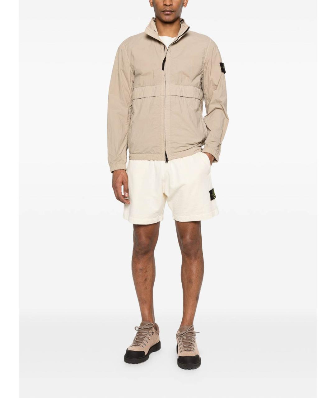 STONE ISLAND Бежевая полиамидовая куртка, фото 5