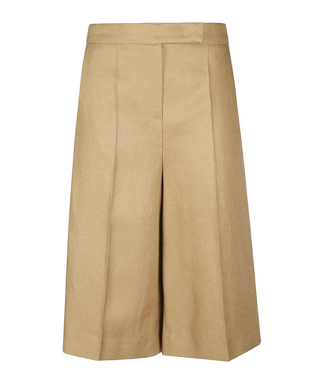 MAX MARA Бежевые льняные шорты, фото 1