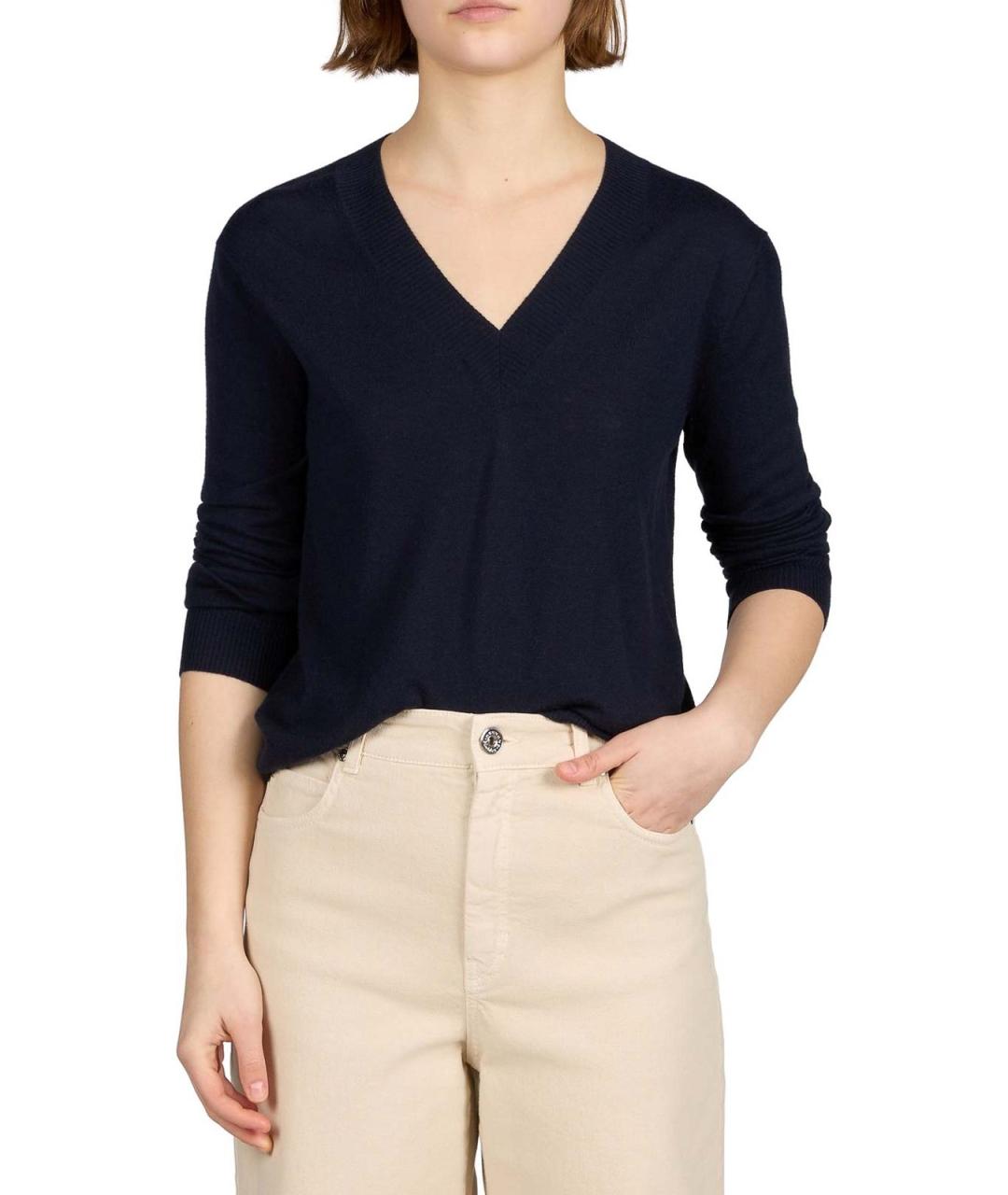 WEEKEND MAX MARA Синий кашемировый джемпер / свитер, фото 2