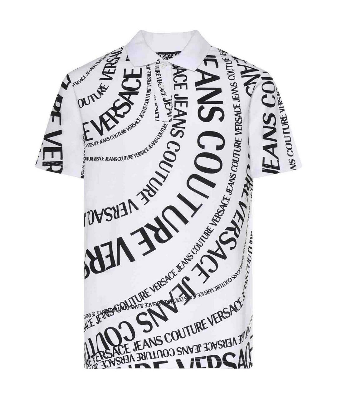 VERSACE JEANS COUTURE Белое хлопковое поло с коротким рукавом, фото 1