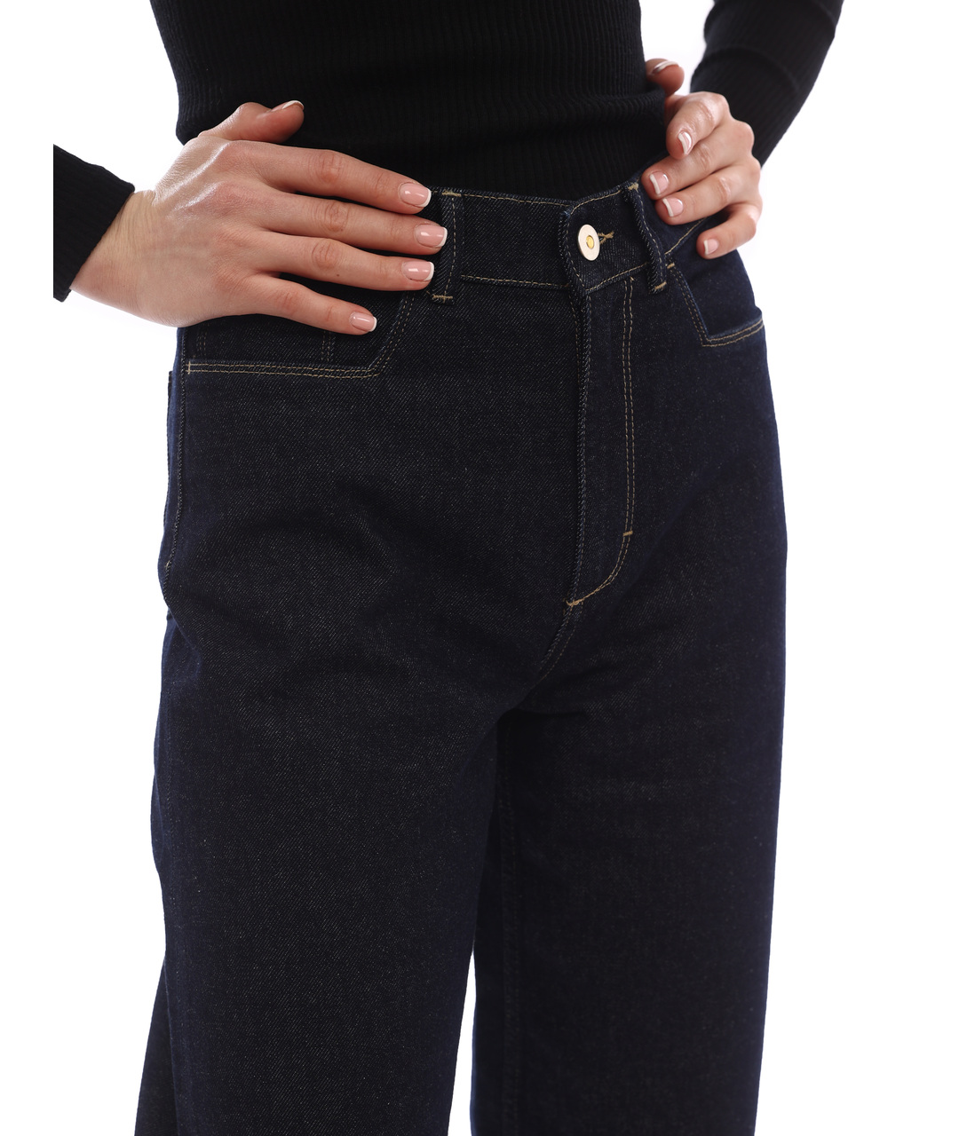 WANDLER Темно-синие хлопковые прямые джинсы, фото 5