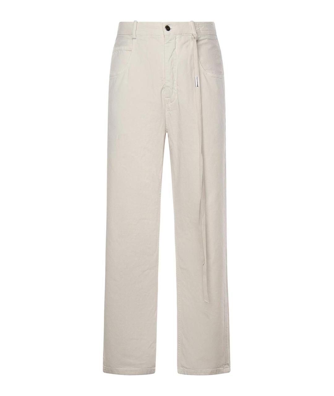 ANN DEMEULEMEESTER Белые хлопковые повседневные брюки, фото 1