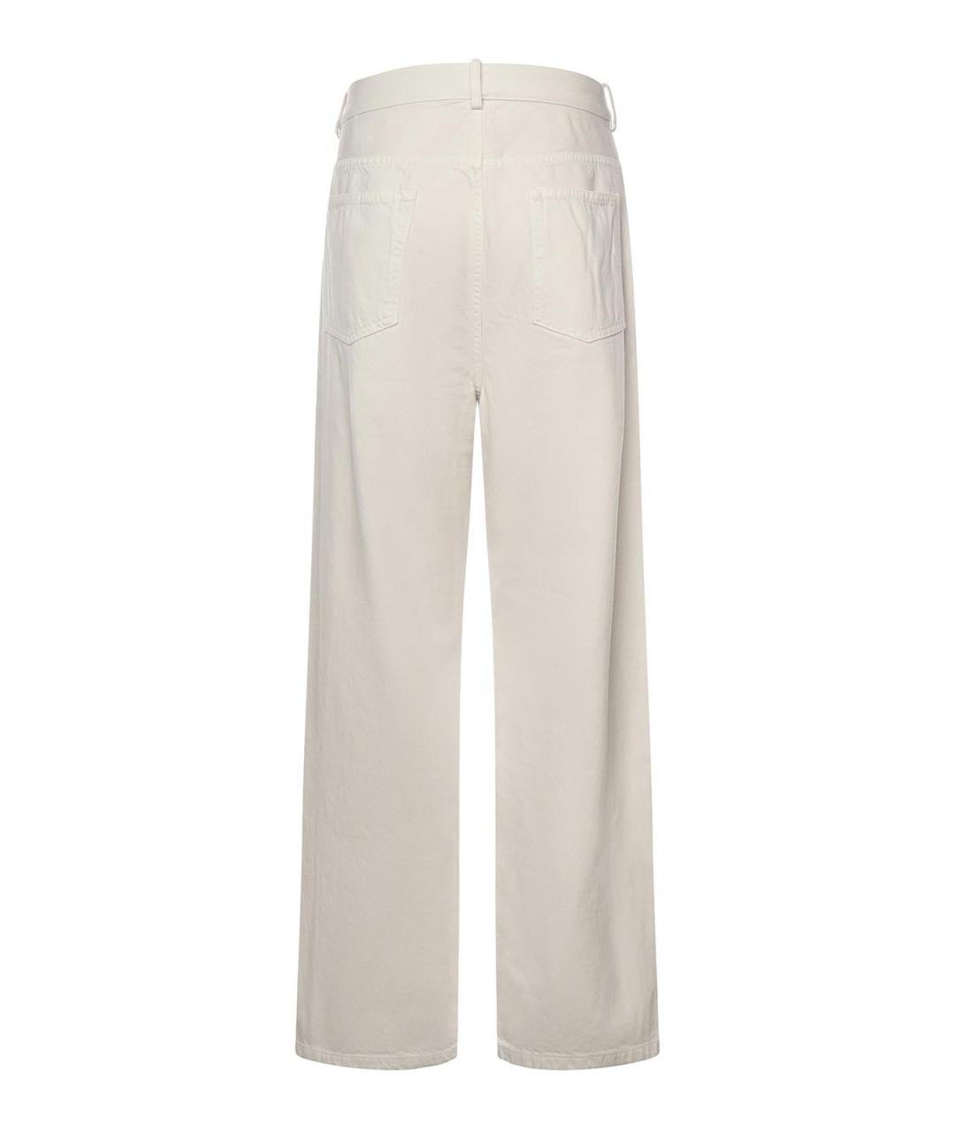 ANN DEMEULEMEESTER Белые хлопковые повседневные брюки, фото 2