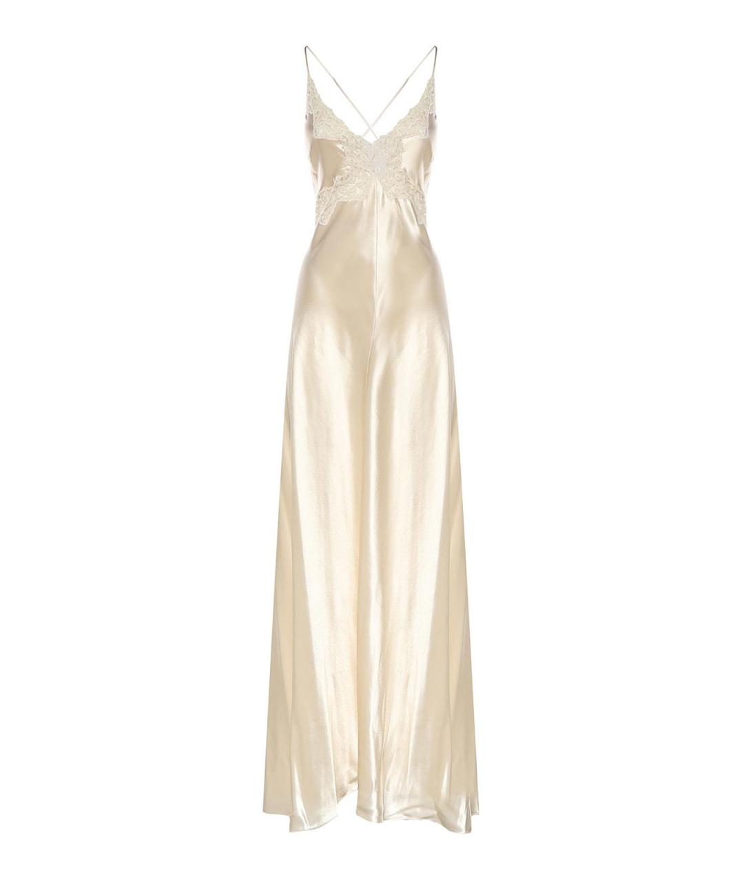 ALBERTA FERRETTI Белое шелковое платье, фото 1