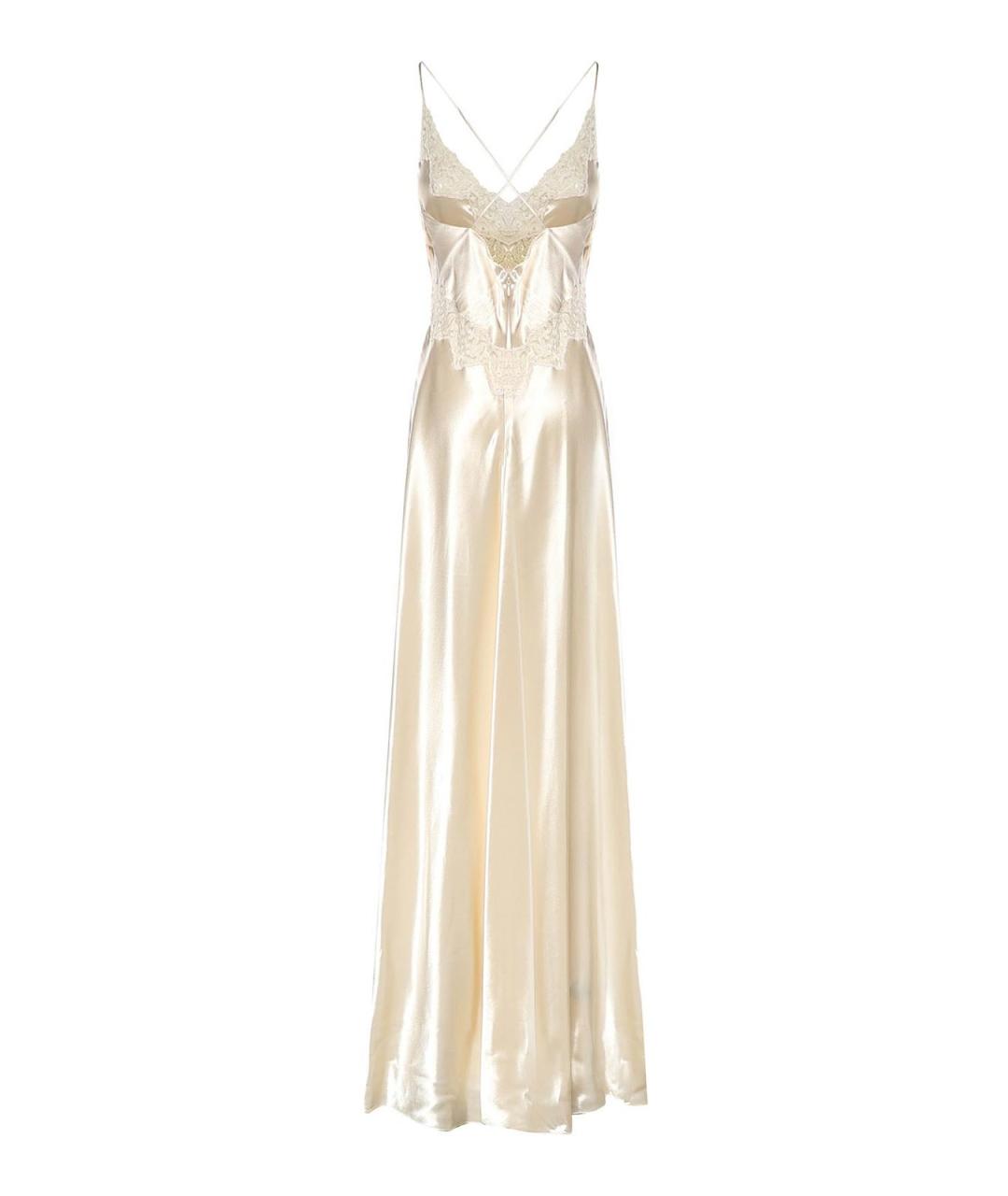 ALBERTA FERRETTI Белое шелковое платье, фото 2
