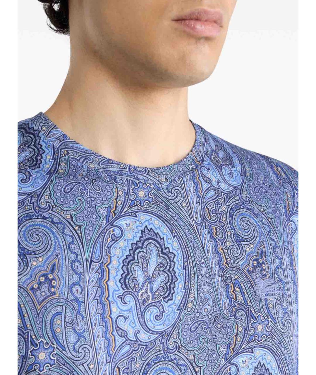 ETRO Синяя хлопковая футболка, фото 2