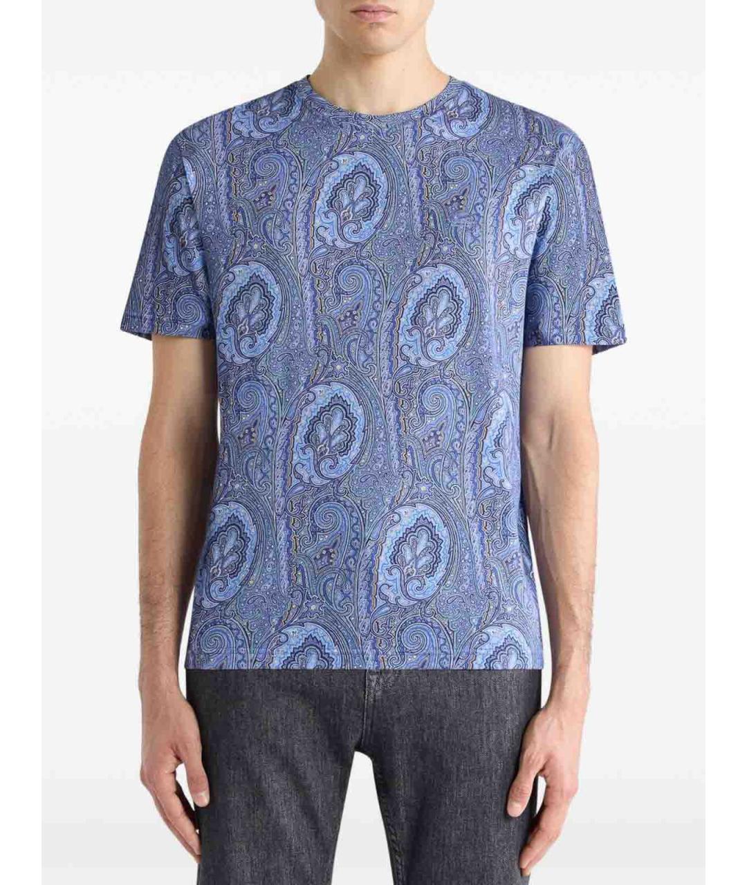ETRO Синяя хлопковая футболка, фото 4