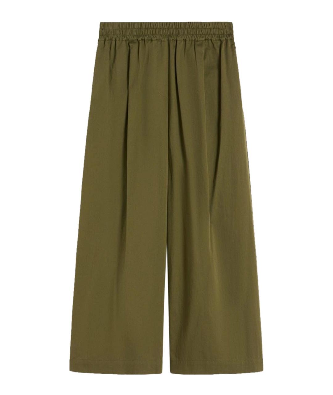 WEEKEND MAX MARA Хаки хлопковые брюки широкие, фото 1