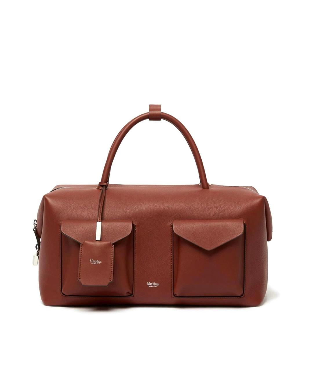 MAX MARA Оранжевая кожаная сумка с короткими ручками, фото 1