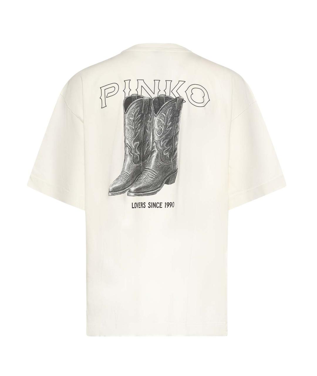 PINKO Белая хлопковая футболка, фото 2