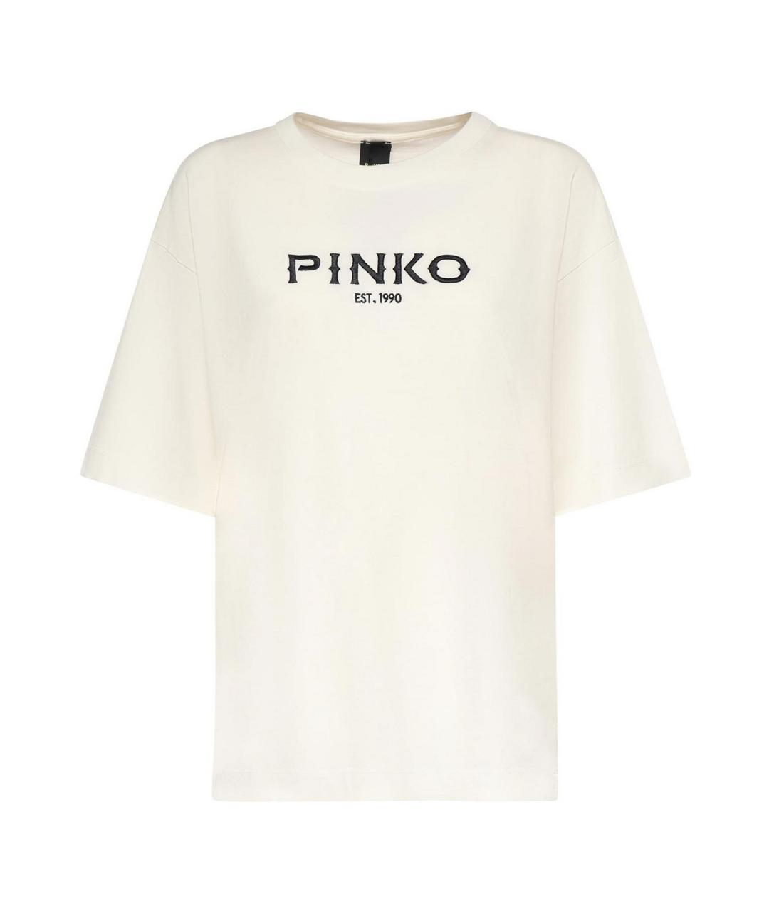 PINKO Белая хлопковая футболка, фото 1