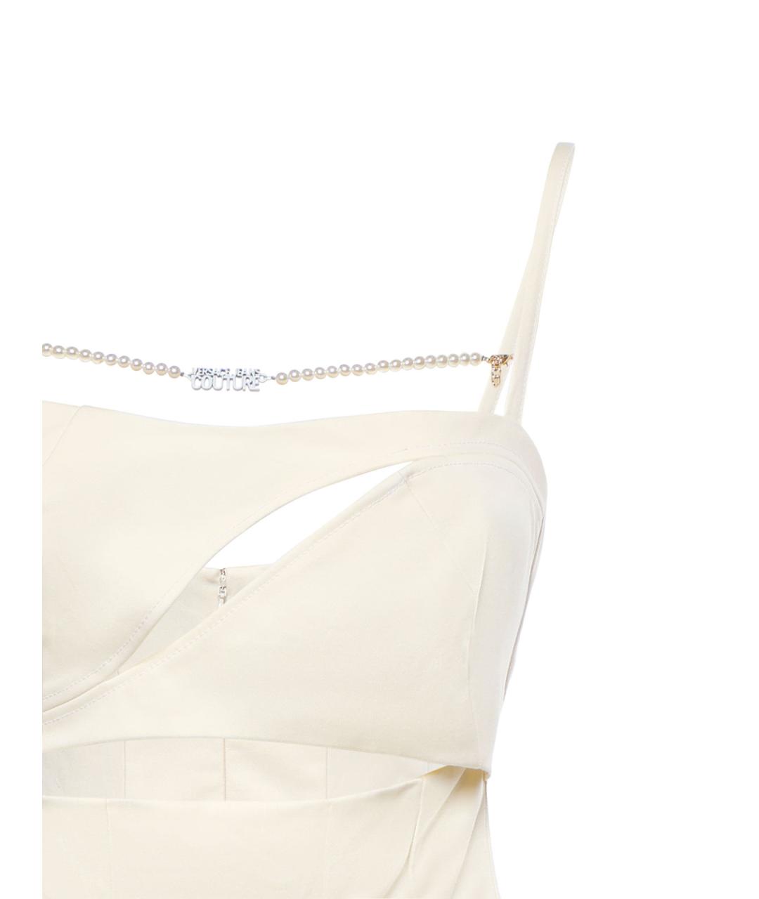 VERSACE JEANS COUTURE Белое хлопковое коктейльное платье, фото 3