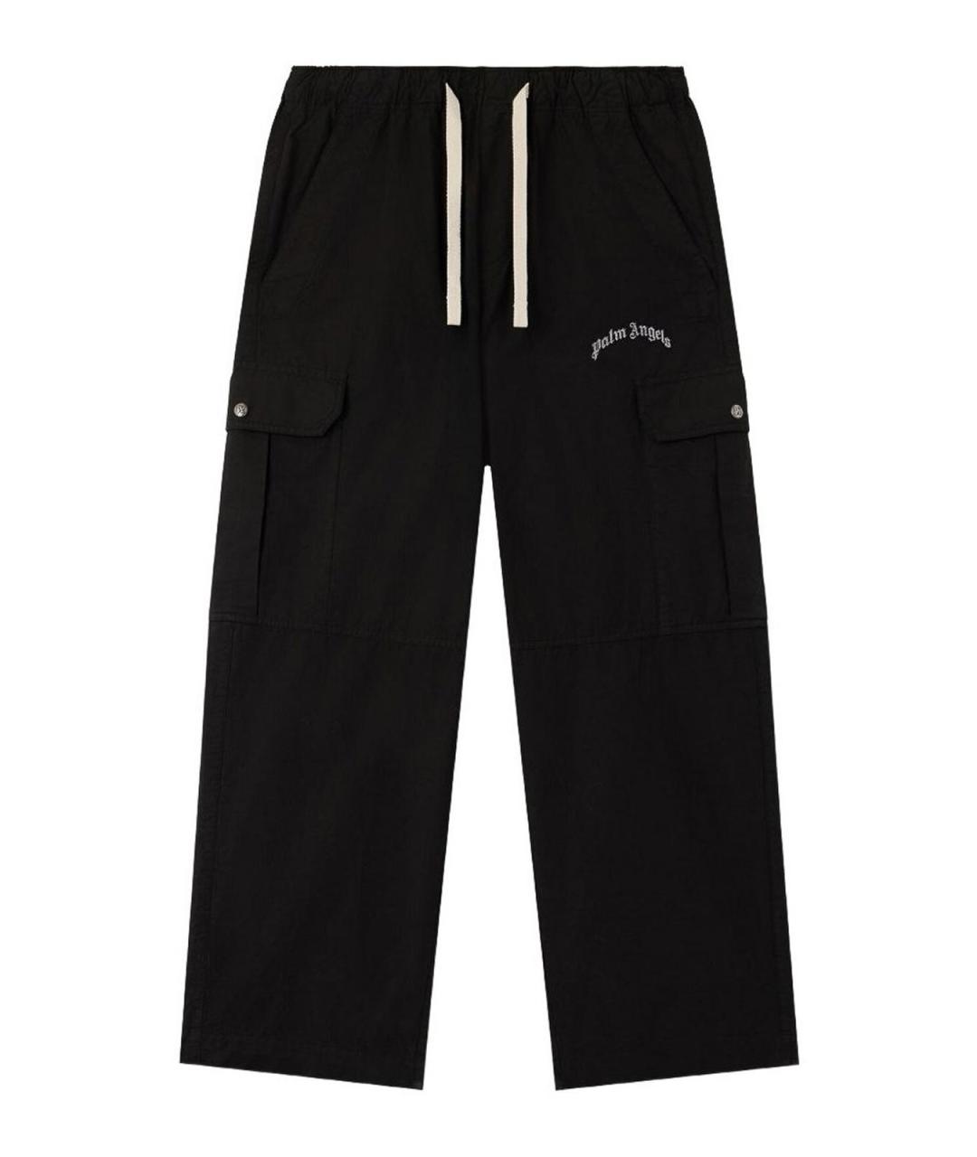 PALM ANGELS Черные хлопковые повседневные брюки, фото 1