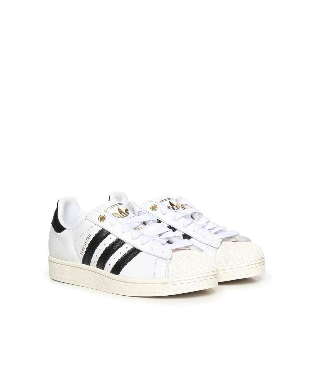 ADIDAS Белые кожаные низкие кроссовки / кеды, фото 4