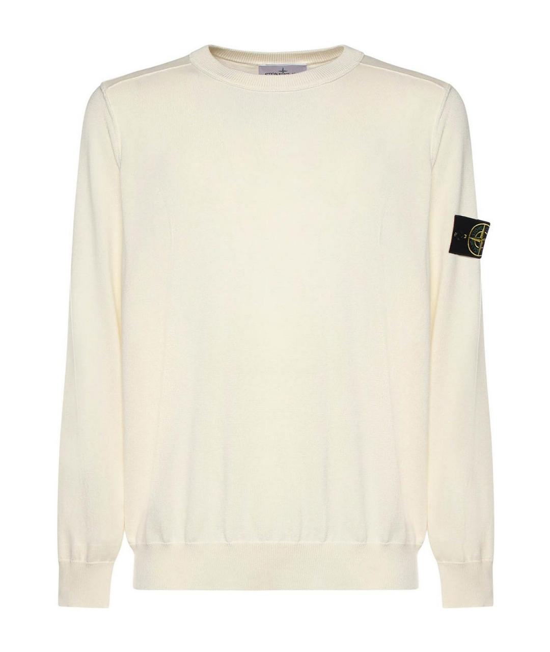 STONE ISLAND Бежевый хлопковый джемпер / свитер, фото 1