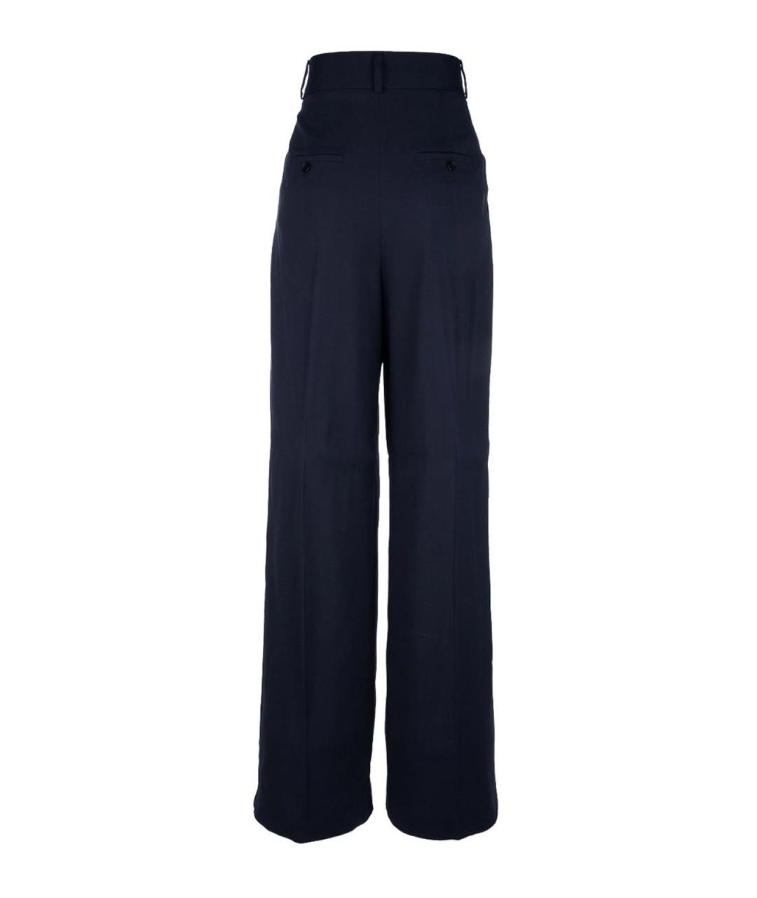 ALBERTA FERRETTI Синие вискозные прямые брюки, фото 2