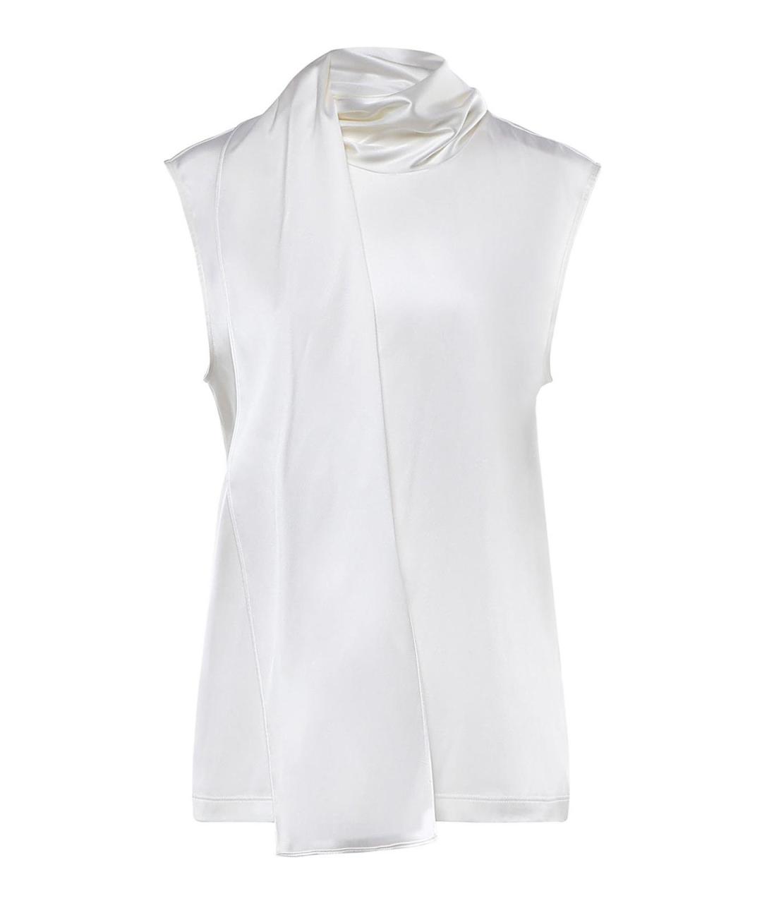 BOTTEGA VENETA Белая шелковая майка, фото 1