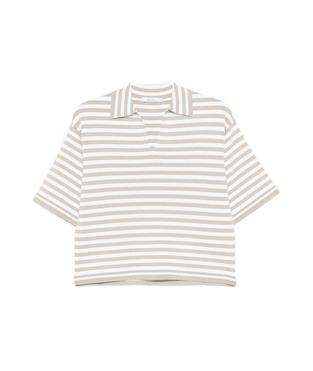 MAX MARA Бежевая вискозная футболка, фото 1