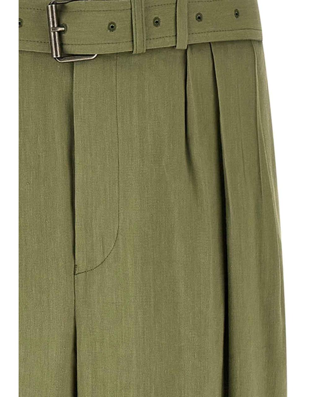DRIES VAN NOTEN Зеленые хлопко-льняные прямые джинсы, фото 3