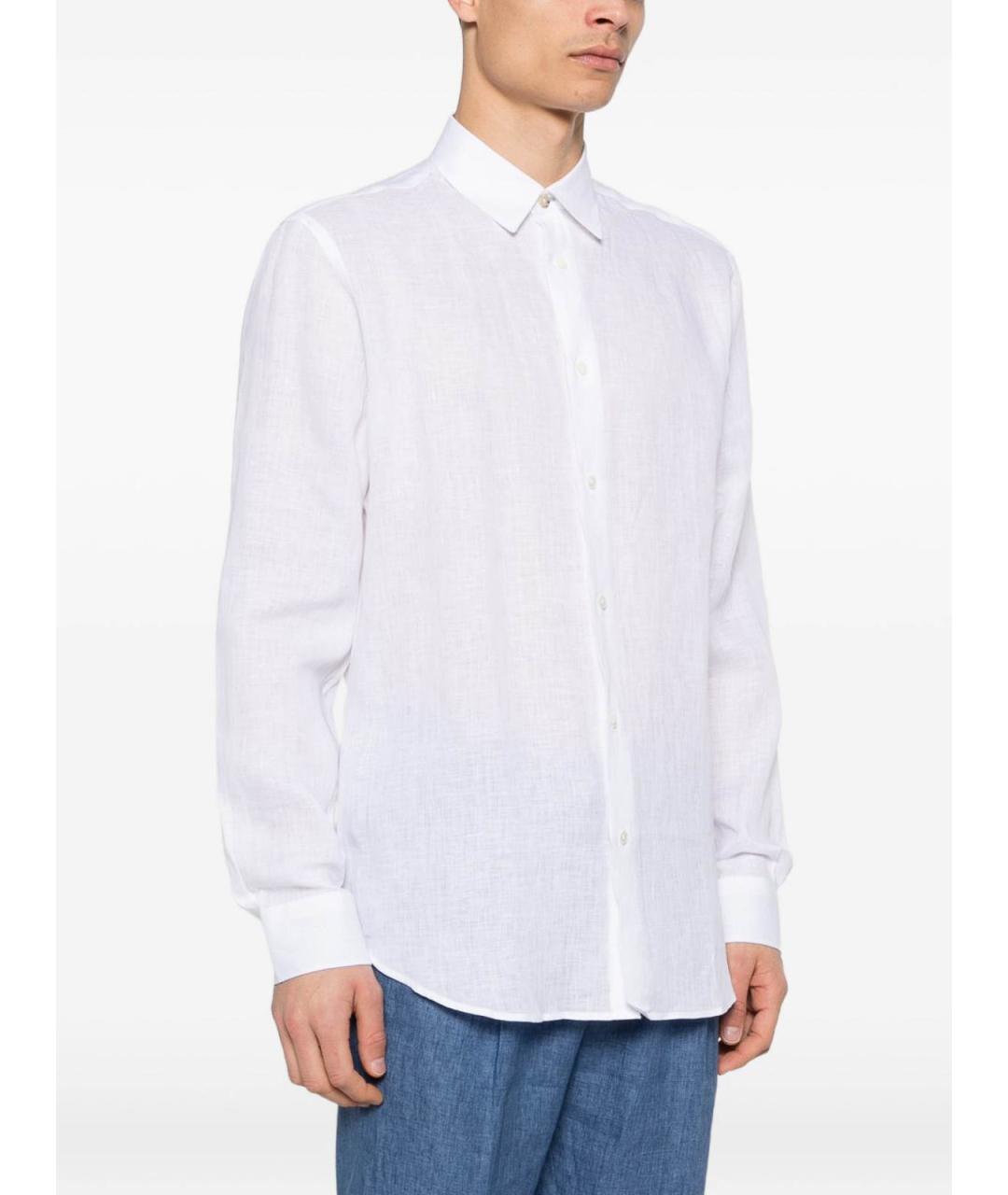 PAUL SMITH Белая льняная классическая рубашка, фото 4