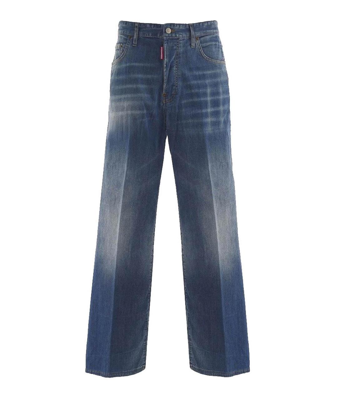 DSQUARED2 Синие хлопковые прямые джинсы, фото 1