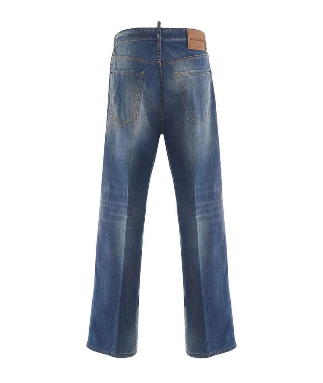 DSQUARED2 Синие хлопковые прямые джинсы, фото 2