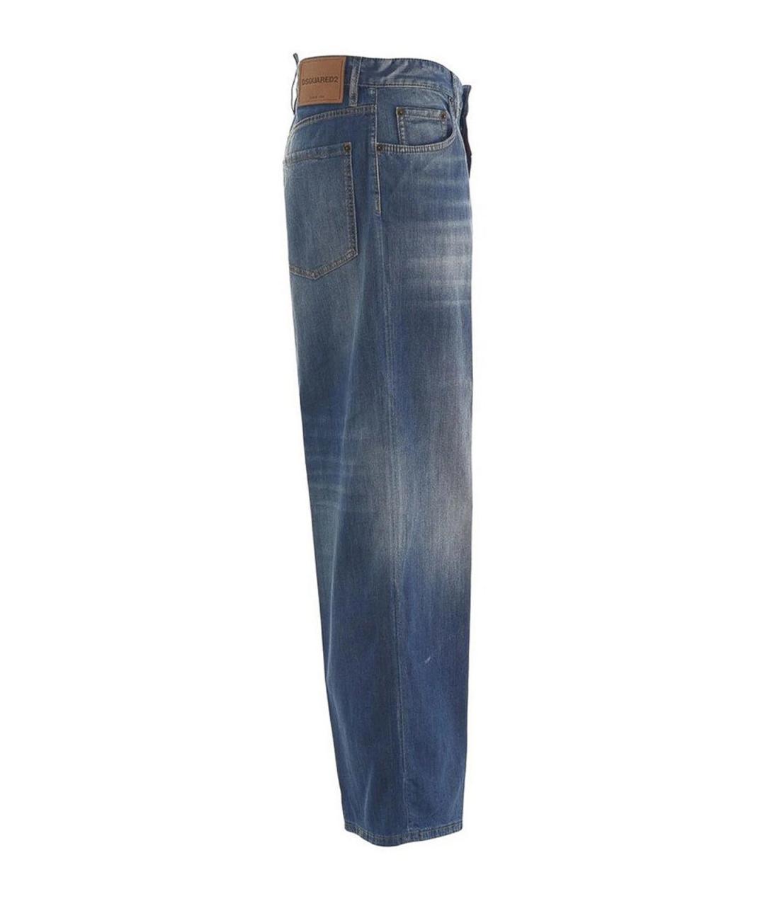 DSQUARED2 Синие хлопковые прямые джинсы, фото 3