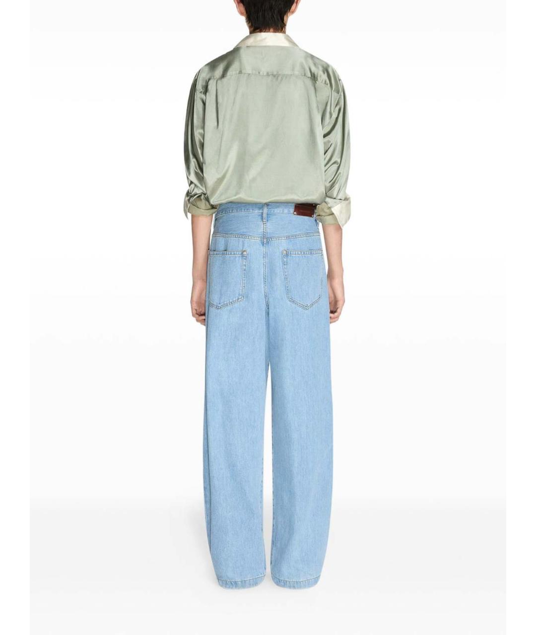DRIES VAN NOTEN Голубые хлопковые прямые джинсы, фото 2