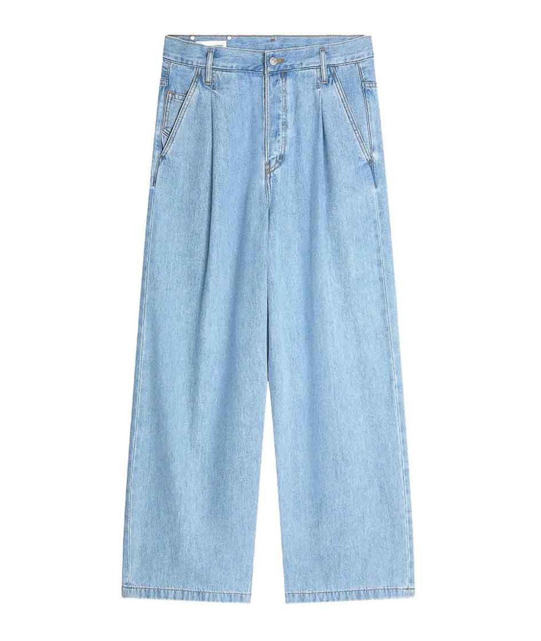 DRIES VAN NOTEN Голубые хлопковые прямые джинсы, фото 1