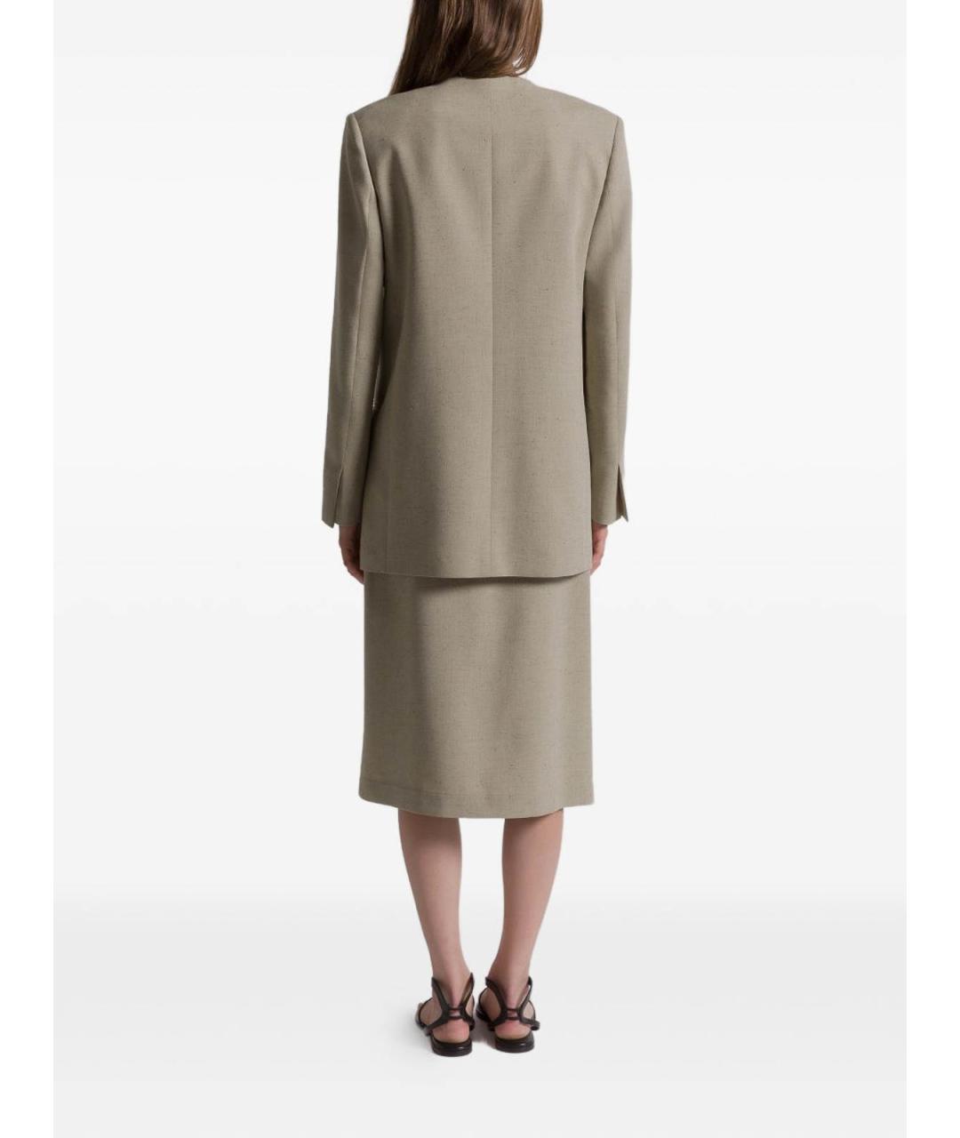 ALBERTA FERRETTI Серая твидовая юбка миди, фото 4